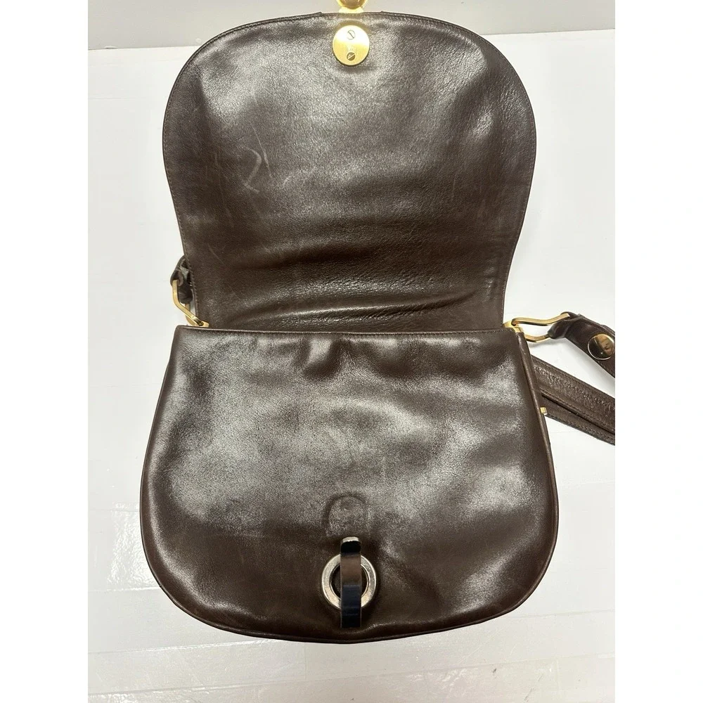 VintageBrown Genuine Leather Made In Italy Purse Made For Bloomingdales Elegant!